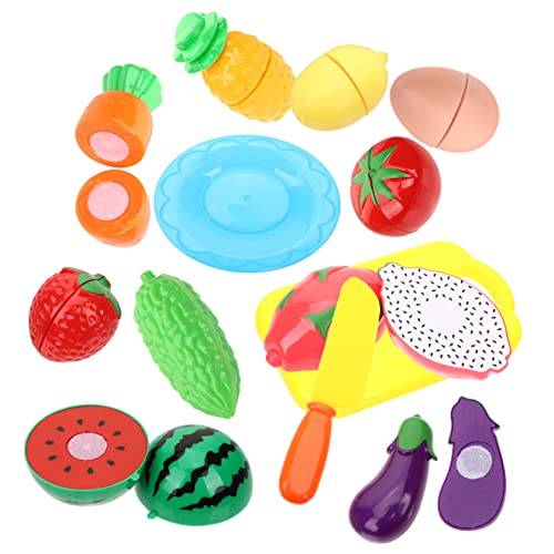 CIYODO 13 Stück Teiliges Schneide Spielzeugset für Interaktive Obst und Gemüse Küchen Spielzeuge Kognitive Lernspielzeuge für Kreatives Rollenspiel von CIYODO