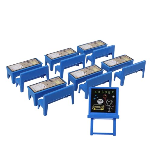 CIYODO Puppenhaus-mini-klassenzimmer-Set 13-teilig Lernmöbel Für Kinder Schreibtisch Stuhl Bücherregal Sicher Für Kleinkinder Und Kinder Im Vorschulalter von CIYODO