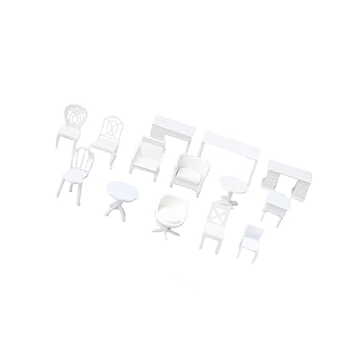 CIYODO 14 Pcs Mini Tisch Stuhl Schreibtisch Mini Möbel Puppe Möbel Modell Puppe Möbel Weiß CIYODO 14 Pcs Mini Tisch Stuhl Schreibtisch Mini Möbel Puppe Möbel Modell Puppe Möbel Weiß von CIYODO