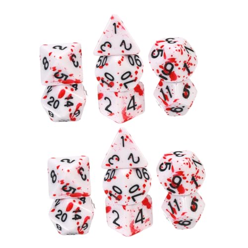 CIYODO 14 Stück Teiliges Halloween Acryl Würfel mit Blutmuster Vielseitige Party Dices für Brettspiele Leicht Tragbar Dekorativ für Festival Familie Büro Outdoor Camping von CIYODO