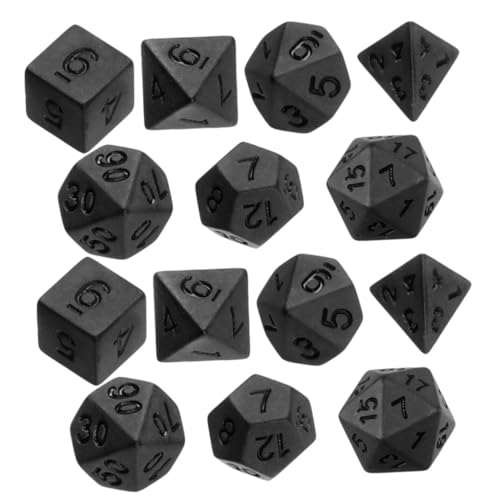 CIYODO 14stücke Teiliges Polyhedral Würfel Aus Acryl Für Tabletop-Spiele Und Matte Schwarze Würfel Für Gesellschaftsspiele Und Party- von CIYODO