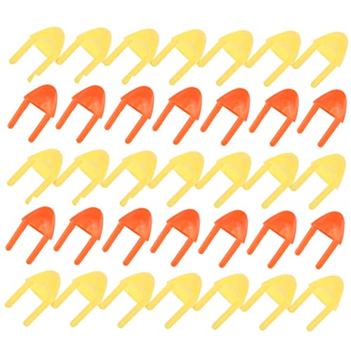 CIYODO 140 Stück Schnabel Zubehör Gefälschte Tiervogelschnabel DIY-Mund Basteln Geflügel Gefälschter Kükenhühnerschnabel Munddekoration Zum Selbermachen Spielzeugmund PVC Orange von CIYODO