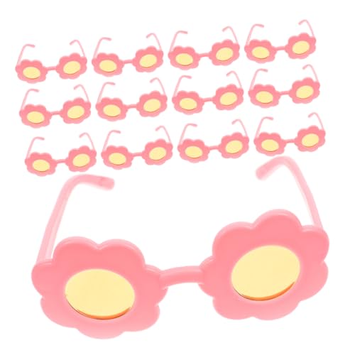 CIYODO 15 Stück Mini Sonnenbrillen für Sonnenblenden für Gelbe Enten Puppen Verkleidungszubehör Sonnenblumenform für Rollenspiele und Bastelprojekte von CIYODO