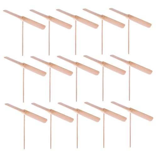 CIYODO 15 Stück Teiliges Holz Flugpropeller Flugspielzeug Handbetätigter Propeller Glatte Oberfläche Leichtes Outdoor für Fördert Koordination und Bewegung im Garten von CIYODO
