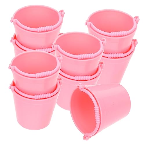 CIYODO 15 Stück Teiliges Miniatureimer Kleine Puppenhaus Deko Robustes Mini Garten Eimer Rosa als Mitbringsel für Geburtstagstüten und Kreative Micro Landschaften von CIYODO