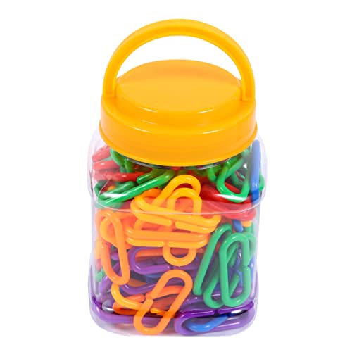 CIYODO 150 Stück Bunte C Clips Haken Geometrische Kunststoff Kettenglieder für Lernspielzeug Geschicklichkeit und Koordination von CIYODO