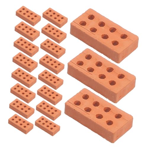 CIYODO 150 Stück Miniatur Ziegelsteine für DIY Mini Garten Simulierte Bausteine für Puppenhaus und Kreative Bastelprojekte und Layout Dekorationen von CIYODO