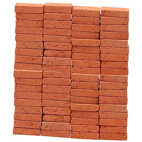 CIYODO 150 Stück Simuliertes Ziegelmodell Miniatur Erstellen Mini-Steine Klein Winzig Mini-modellsteine Bausteine ​​für Erwachsene Bausteinzubehör Mini- Sandkasten Ton Rot von CIYODO