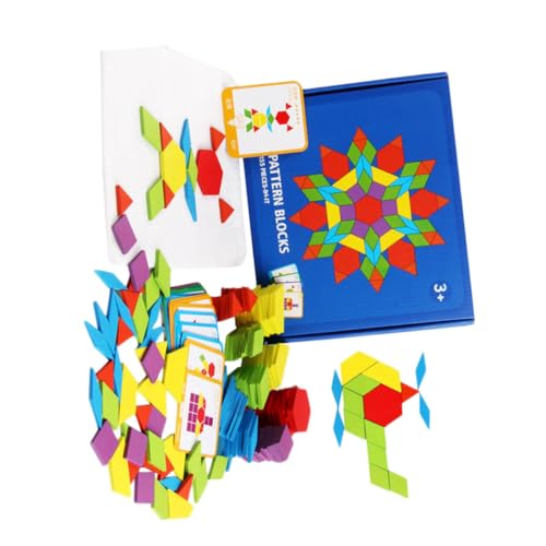 CIYODO 155 Stück Geometrische Formspielzeuge Puzzle- aus Holz Holzrätsel Holzunterrichtsspielzeug Puzzle- für Kinderspielzeug aus Holz Hölzern von CIYODO