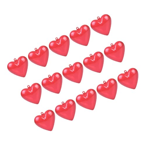 CIYODO 15Stücke Befüllbare Herzförmige Kunststoff Geschenkboxen Transparente Ornamente für Valentinstag Hochzeitsdekoration und Romantische Anlässe Kleine Herzornamente von CIYODO