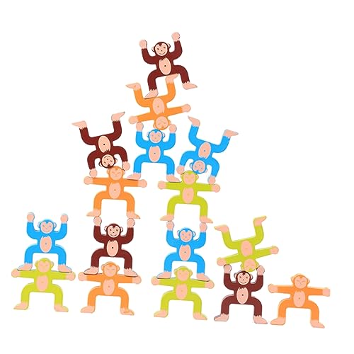 CIYODO 16 Stück Teiliges Holzspielzeug mit Monkey Balance Bausteinen Stapelbare Farbenfrohe Balancierblöcke für Montessori Motorik und Problemlösungsfähigkeiten CIYODO 16 Stück Teiliges Holzspielzeug mit Monkey Balance Bausteinen Stapelbare Farbenfrohe Balancierblöcke für Montessori Motorik und Problemlösungsfähigkeiten von CIYODO