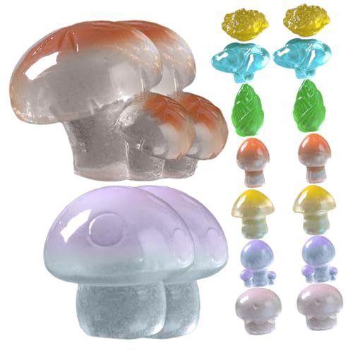 CIYODO 18 Stück Mini luminöse Pilzpuppe Moos wachsend basteln bastelset Mini-Pilzmodell Miniaturfiguren Pilzfiguren Pilz- Miniaturpilzschmuck Pilzverzierung Harz von CIYODO