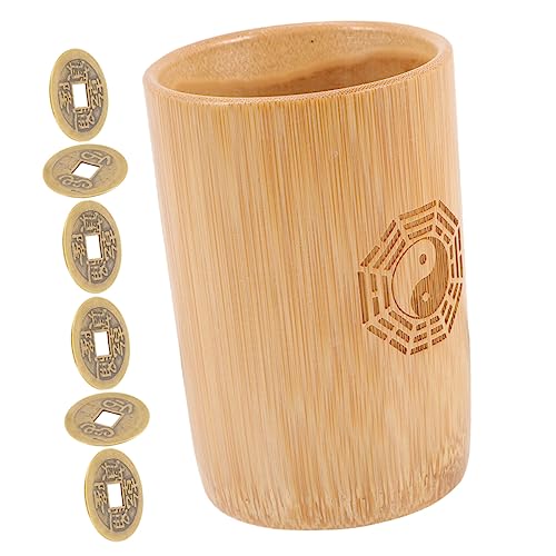 CIYODO Wahrsager-Requisite Chinesische Kupfermünze Bambuseimer Zubehör Spiel-Requisite Vintage-Design Für Spieler von CIYODO