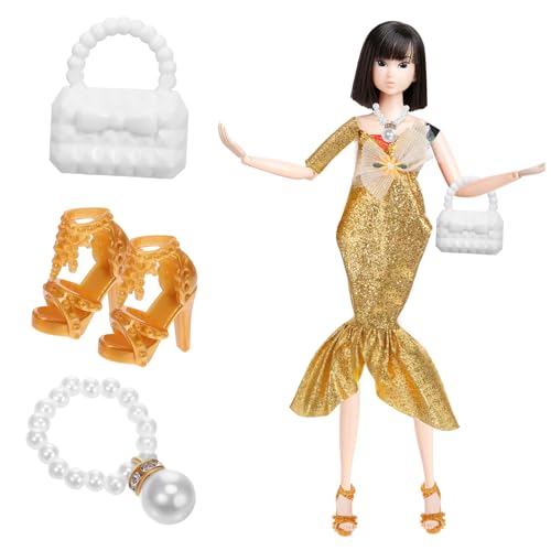 CIYODO 1Satz Elegantes Meerjungfrau Kleid für Puppen mit Glitzer Handtasche Halskette und Schuhen Schickes Puppenkostümzubehör für Stilvolle Partys und Kreative Verkleidungen CIYODO 1Satz Elegantes Meerjungfrau Kleid für Puppen mit Glitzer Handtasche Halskette und Schuhen Schickes Puppenkostümzubehör für Stilvolle Partys und Kreative Verkleidungen von CIYODO