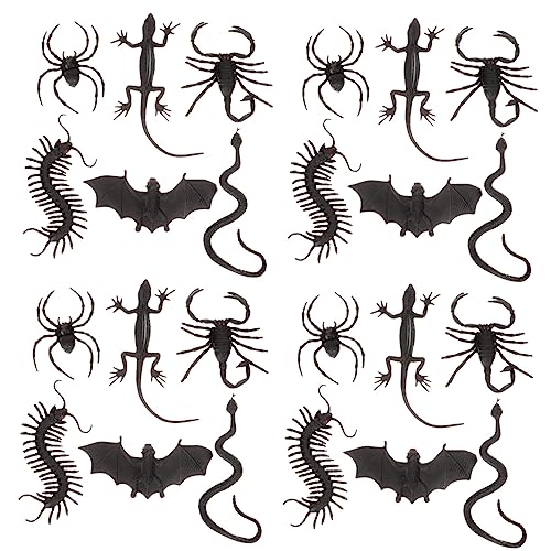 CIYODO 1Satz Halloween Streichspielzeug Realistische Spinnen Fledermäuse Skorpione Geckos Und Schlangen Gruselige Deko Für Halloween Partys Und Scherze von CIYODO