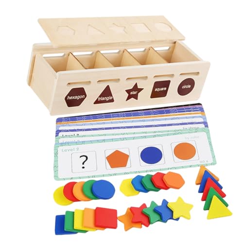 CIYODO 1Satz Holzspielzeug Für Kleinkinder Lernspielzeug Zur Farben Und Formenklassifizierung Interaktives Montessori Motorischen Fähigkeiten Und Konzentration von CIYODO