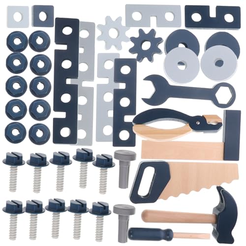 CIYODO 1Satz Lustiges Holz Werkzeugset Für Kleinkinder Teiliges Lernspielzeug Für Jungen Und Fördert Die Feinmotorik Und Kreativität Für Rollenspiele Und Bastelprojekte von CIYODO