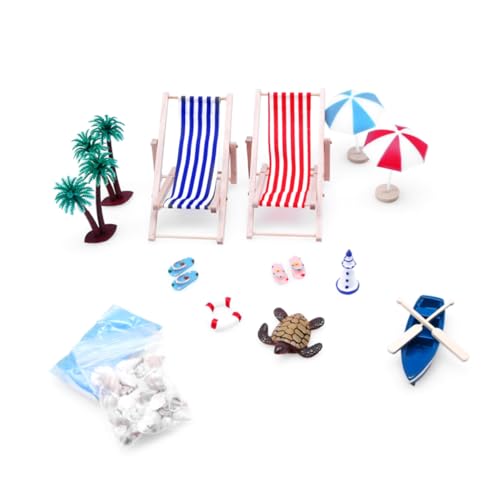 CIYODO 1Satz Mini Dekoration im Strandstil Puppenhaus Ornament für Mikrolandschaften mit Strandstuhl und Boot für Kreative Deko und DIY Projekte CIYODO 1Satz Mini Dekoration im Strandstil Puppenhaus Ornament für Mikrolandschaften mit Strandstuhl und Boot für Kreative Deko und DIY Projekte von CIYODO