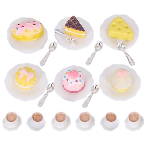 CIYODO 1 Satz Miniatur Dessert Zubehör Mikro Landschaft Puppenhaus Dekoration Mini Küche Simulation Kuchen Miniatur Tasse Spielzeug Modellbau Winzig Becher Puppenhaus Accessoire von CIYODO