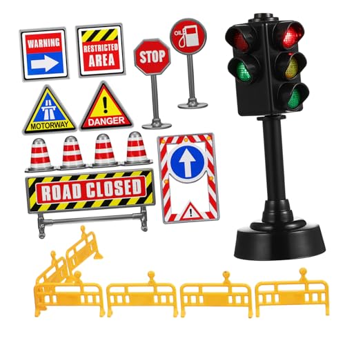 CIYODO 1Satz Mini Verkehrszeichen Straßenschilder Große Lampen Langlebig Vielseitig Einsetzbar für Lernen und Spielzeugverkehrssimulation von CIYODO