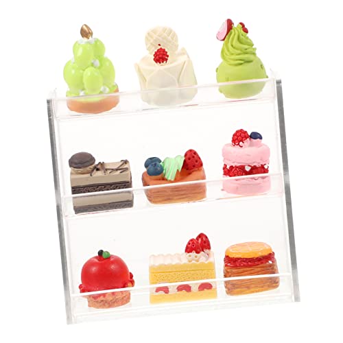 CIYODO Miniatur Dessertständer Und Satz Zubehör Für Puppenhaus Miniatur Essen Kuchenschrank Für Kleines Haus Bausatz Für Kindergeschenk von CIYODO