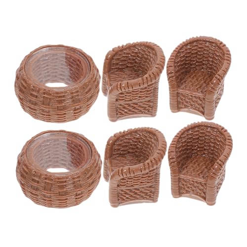 CIYODO 1Satz Miniaturmöbel Set Teiliges Puppenhaus Zubehör Detailreiche Harzstühle für DIY Dekoration für Puppenhäuser von CIYODO