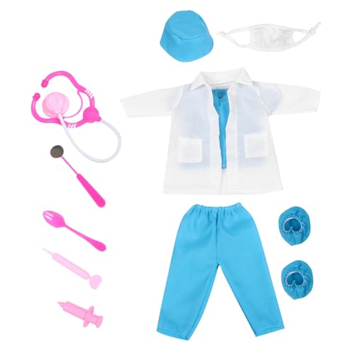 CIYODO 1Satz Puppenarztkostüm für Puppen Ersatz Outfit mit Mini Werkzeugen und Uniform für Lernen und Rollenspiele und Funktional Fördert Pflegeberufe von CIYODO