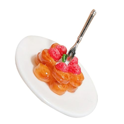 CIYODO 1Satz Puppenhaus Deko Gefälschtes Küchenspielzeug Teiliges Erdbeer Dessert Für Perfektes Zubehör Für Kreative Präsentationen von CIYODO