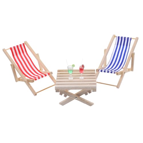 CIYODO Miniatur Strandstuhl Für Puppenhaus Mini Tassen Schreibtische Möbel-Set Holz Und Stoff Spielzeug Für Kleine Häuser CIYODO Miniatur Strandstuhl Für Puppenhaus Mini Tassen Schreibtische Möbel-Set Holz Und Stoff Spielzeug Für Kleine Häuser von CIYODO