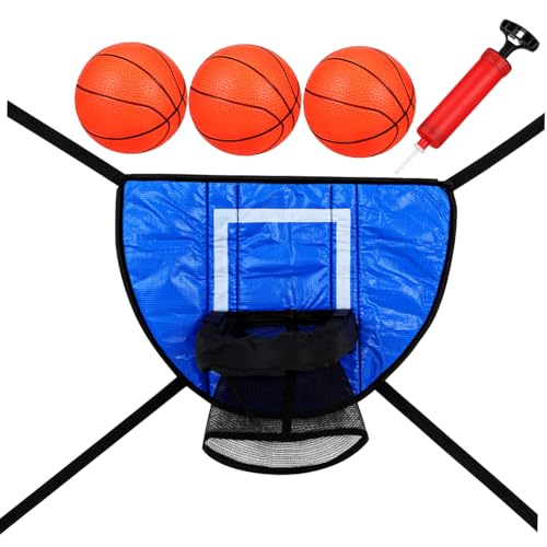 CIYODO 1Satz Trampolin Basketballkorb Höhenverstellbare Basketball Hoops für Trampolin Basketball Bälle und Pumpe Kompatibel mit Verschiedenen Trampolinmodellen von CIYODO