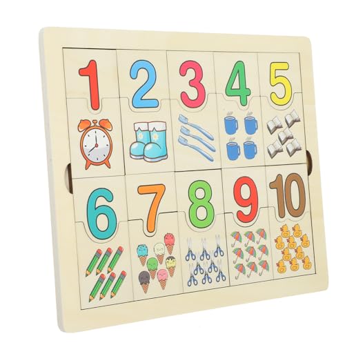 CIYODO 1stk Kleinkind Rätsel Zahlenrätsel Aus Holz Puzzles Aus Holz Anzahl Hölzern Eltern-Kind Spielzeug von CIYODO