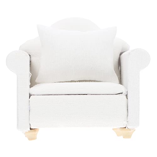 CIYODO 1Stück Mini House Sofa Weißes Europäisches Holzsofa mit Kissen für Puppenhaus Stilvolles und Tragbares Möbelstück für Wohnzimmer Szenen für Dekoration CIYODO 1Stück Mini House Sofa Weißes Europäisches Holzsofa mit Kissen für Puppenhaus Stilvolles und Tragbares Möbelstück für Wohnzimmer Szenen für Dekoration von CIYODO