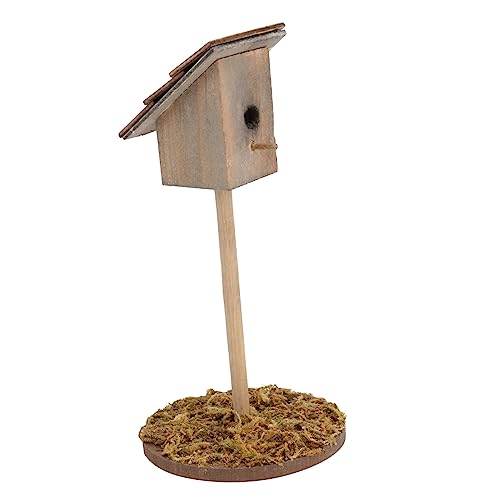 CIYODO Mini Vogelhaus Deko Gartenornament Klein Miniatur Vogelhaus Ornament Miniatur-Dekoration Außenlandschaft Mini Bastelarbeiten Hausdekor von CIYODO