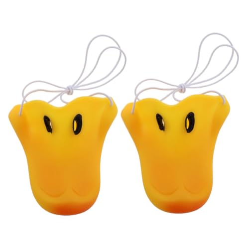 CIYODO 2 Pcs Gelbe Entenbillnase Mit Elastischen Riemen Entenschnabel Tier Nase Enten Kostüm Requisiten Für Halloween -Party -Cosplay von CIYODO
