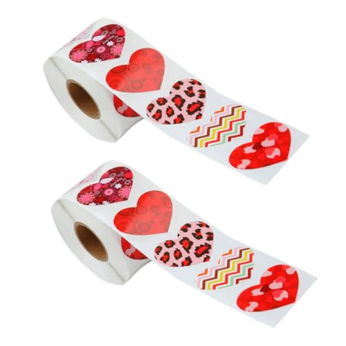 CIYODO 2 Rollen Selbstklebende Herzaufkleber für Valentinstag Dekoration für Hochzeiten Geschenktüten Grußkarten und Verpackungen Einfach Anzuwenden für Kreative Bastelprojekte von CIYODO