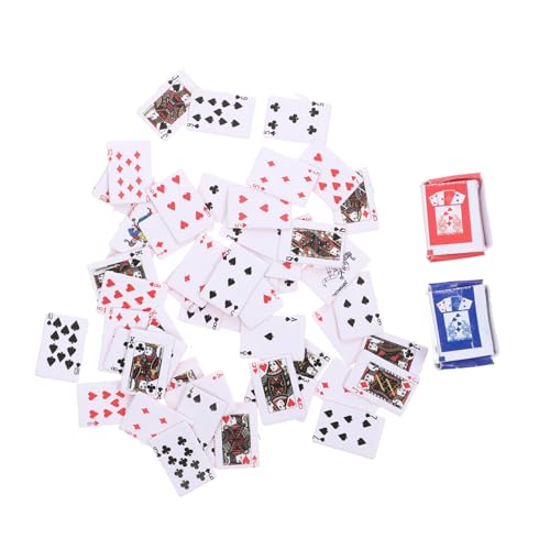 CIYODO 2 STK Kartenspielen Mini-Poker Kreative Pokerkarten Kleiner Kartenspiel Spielen Brettspiel-Poker Winzig Schachbrett Reisen von CIYODO