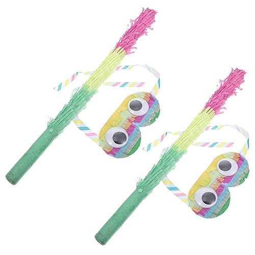 CIYODO 2 Sätze Augenmaskenstabspielzeuge Dekoration Party Pinata Augenbinde und Stock Abdeckung Piñata Sticks Pinata-Stick für Mädchen Piñata-Sticks Papier von CIYODO