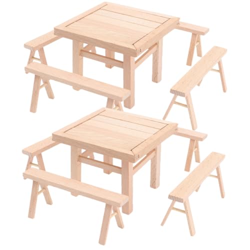 CIYODO 2 Sätze DIY Holzpuzzle Miniatur Tisch und Stühle zum Zusammenbauen und Zerlegen Unbemalt Vintage Stil Dekoratives Puppenhaus Möbel Einfache Montage ohne Werkzeug CIYODO 2 Sätze DIY Holzpuzzle Miniatur Tisch und Stühle zum Zusammenbauen und Zerlegen Unbemalt Vintage Stil Dekoratives Puppenhaus Möbel Einfache Montage ohne Werkzeug von CIYODO