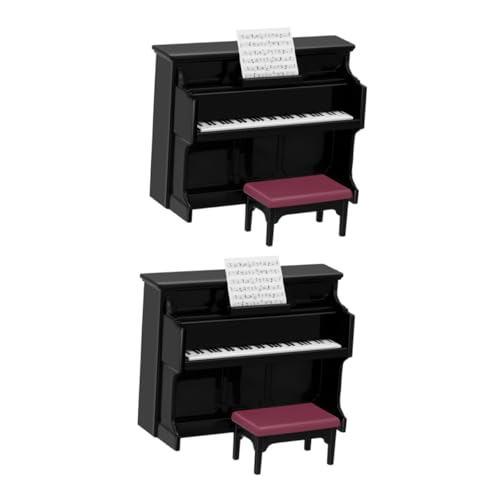 CIYODO 2 Sätze Klavier Set für Puppenhaus mit Hocker Teiliges Musikspielzeug für Kreative Fotos und Kinderzimmerdekoration von CIYODO