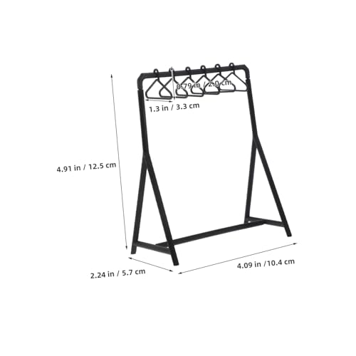 CIYODO 2 Sätze Mini Puppenkleiderständer mit Mini-kleidungsbügeln aus Schwarzem Kunststoff Platzsparender Puppenkleiderhalter für Puppenhausmöbel zur Organisation von Puppenmänteln und von CIYODO