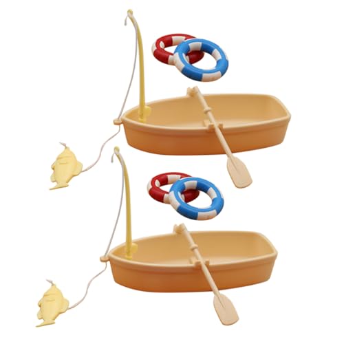 CIYODO 2 Sätze Miniatur Fischboot Set Teiliges Dekorationsset für Mikro Landschaften Geeignet für Schlafzimmer Wohnzimmer und Küche Inspiriert Kreativität und Fantasie von CIYODO