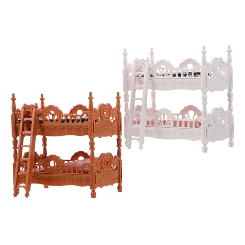 CIYODO 2 Sätze Miniatur Puppenhaus Etagenbett Realistisches Schlafzimmermöbel Zubehör Stabiles Kunststoff Stoffmaterial für Rollenspiele und Kreative Familienaktivitäten CIYODO 2 Sätze Miniatur Puppenhaus Etagenbett Realistisches Schlafzimmermöbel Zubehör Stabiles Kunststoff Stoffmaterial für Rollenspiele und Kreative Familienaktivitäten von CIYODO