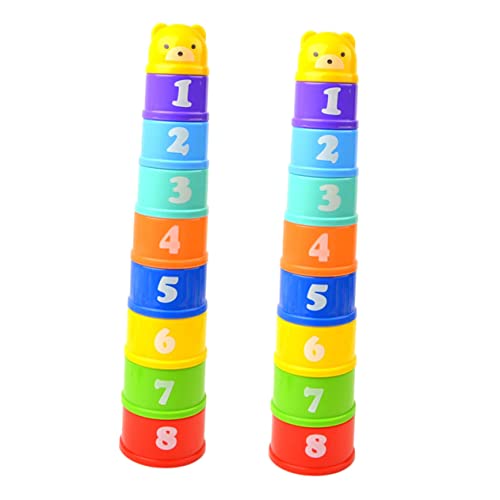 CIYODO 2 Sätze Stapelbecher für mit Buchstaben und Zahlen für Kreative Spiele und Lernaktivitäten Farben Zufällig Zufällige Farbe Zufällige Farbe von CIYODO