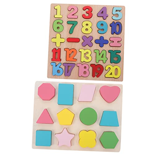 CIYODO 2 Sets Dreidimensionales Puzzle Kleinkinderpuzzle Puzzles Für Kleinkinder Kinderspielzeug Formpuzzle Kinderzahlenpuzzle Babyzahlenpuzzle Alphabet Zahlenpuzzle Aus Holz von CIYODO