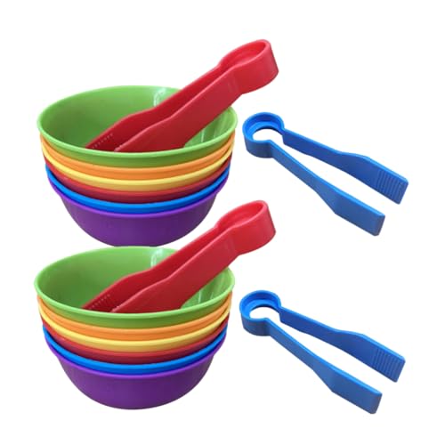 CIYODO 2 Sets Klassifikationsbecher Kinderspielzeug Passendes Lustiges Zählspielzeug Erkennungsspielzeug Sortierspiel Kognitives Sortierschalen Und Pinzetten Passende von CIYODO