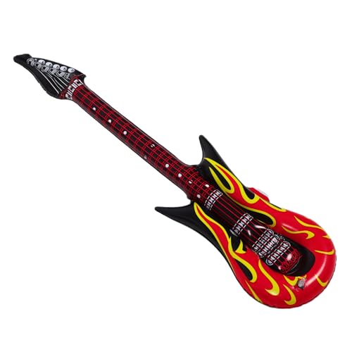 CIYODO 2 Stück Aufblasbare Gitarre für Rote Luftgitarre für Halloween Kostüme Partydekoration Musikalische Requisiten und Spielaktivitäten von CIYODO