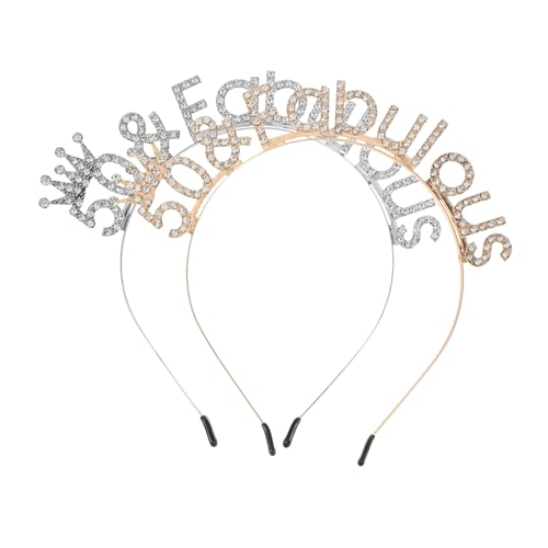 CIYODO 2 Stück Damen Geburtstags-stirnband mit Strasskrone Jahre Jubiläum Kopfschmuck für Frauen Bequemes Tragegefühl Leichtes Design Partydekoration Jubiläumsfeier CIYODO 2 Stück Damen Geburtstags-stirnband mit Strasskrone Jahre Jubiläum Kopfschmuck für Frauen Bequemes Tragegefühl Leichtes Design Partydekoration Jubiläumsfeier von CIYODO