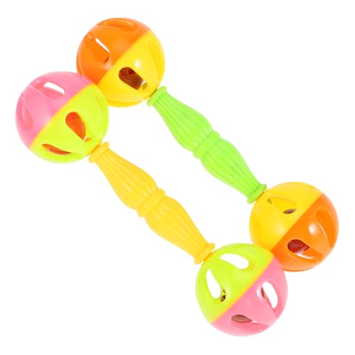 CIYODO 2 Stück Doppelköpfiges Rasselspielzeug Papageienspielzeug Rasseln Instrument Papageien -futterspielzeug Musical Papageien Sandhammer Sandhammer-handglocke Sandhammer Für Papagei von CIYODO