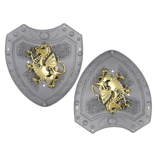 CIYODO 2 Stück Drachen Schild Mittelalterliche Kostüm Accessoires für Rollenspiele Requisiten für Halloween und Kostümpartys Geeignet für Jungen und Mädchen von CIYODO