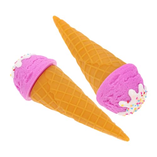 CIYODO 2 Stück Eismodell Schokoladenmodell Simulation Essen Dessert Requisiten für Eiscreme-Displays Eiswaffel künstliches selber Machen Miniaturessen für Puppenhaus von CIYODO